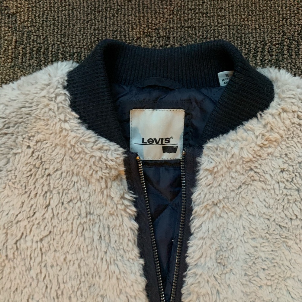 LEVI’S - Sherpa Varsity jacket Blue Grey, S - Picture 4 of 8